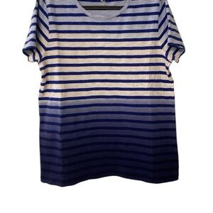 J Crew blue ombré dipped striped short sleeve shirt